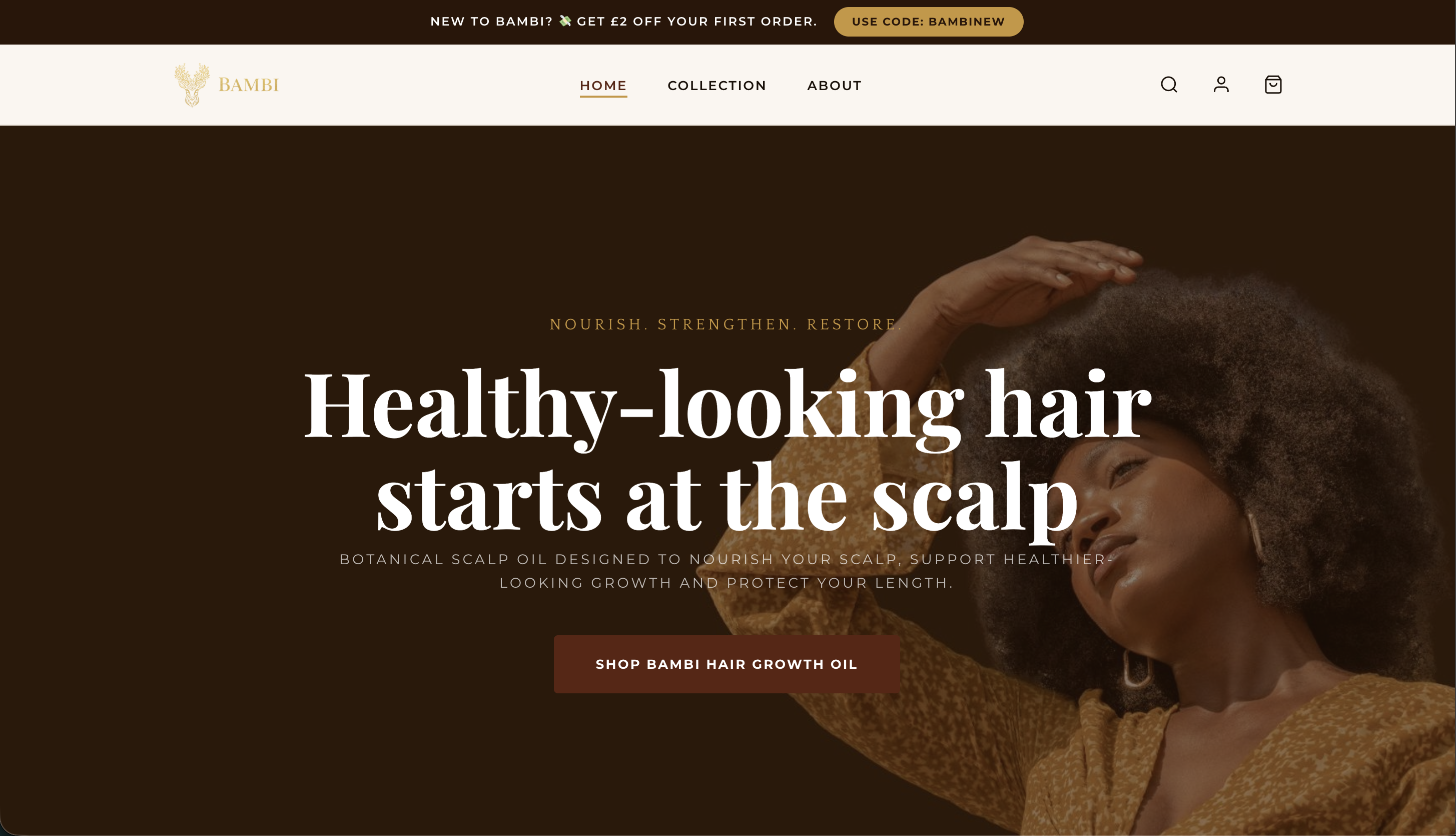 Bambi's Lifestyle ecommerce website preview